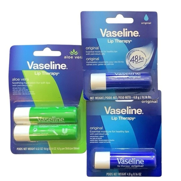 Vaseline Lip Therapy Sticks 2 Aloe Vera 2 Original New - Picture 1 of 2